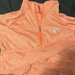 Orange Under Armour HeatGear 1/2 zip. Worn twice.